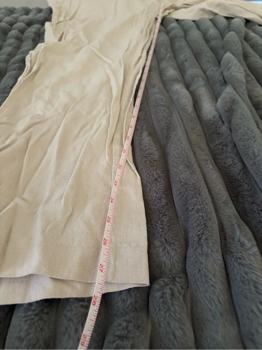 ZARA textured wide leg linen pants